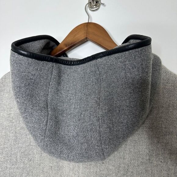 J. Crew Stadium Cloth Hooded Wool Coat Nello Gori Gray Size Extra Large - Picture 9 of 12